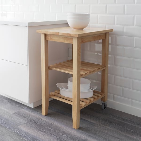 Кухонный стол на двух колесиках IKEA BEKVÄM Kitchen Cart 58x50x81