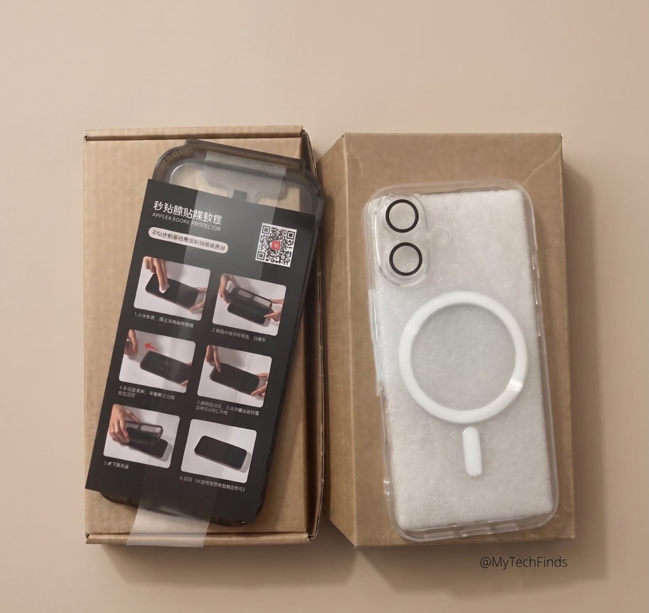 Прозрачный чехол с MagSafe и защитное стекло для iPhone 16