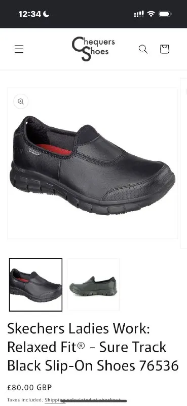 Туфли SKECHERS Ladies Work Relaxed Fito Sure Track Black Slip-On Shoes 76536