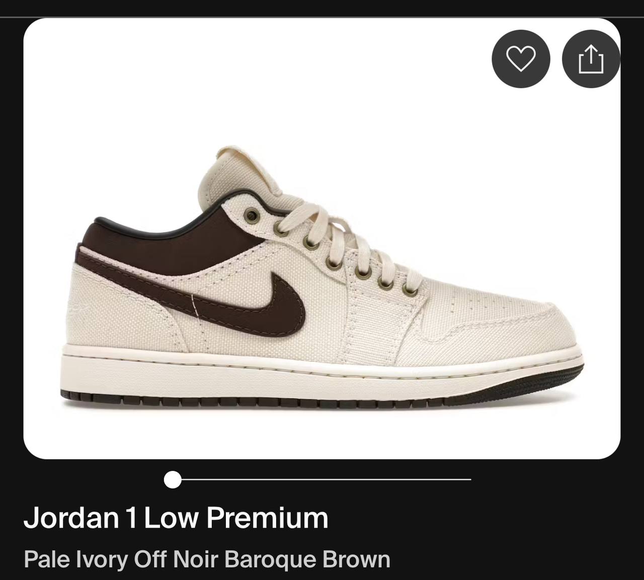 Кроссовки Jordan 1 Low Premium Pale Ivory Baroque Brown