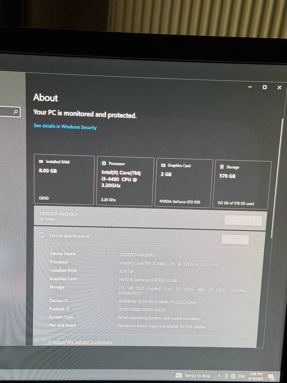 Игровой ПК (i5-4460, GTX 950, 8GB RAM)