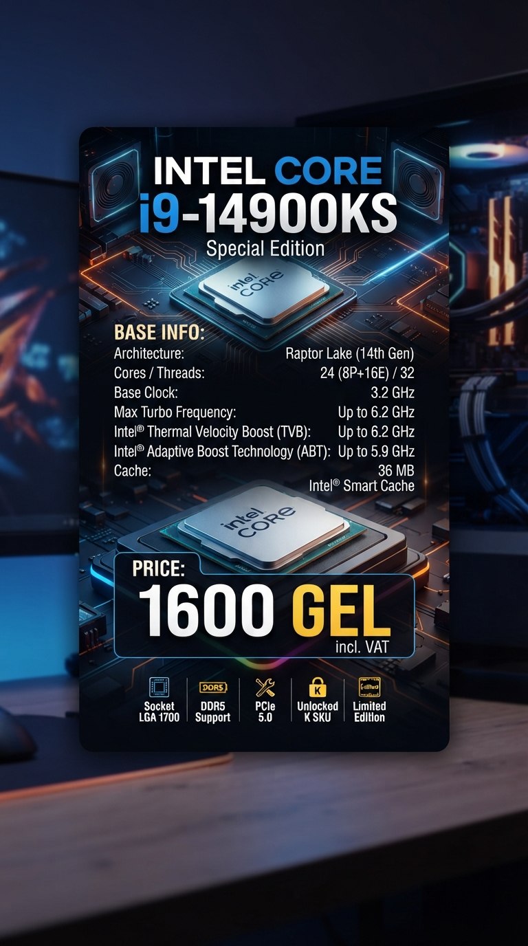 CPU: i9 - 14900KS (6.2Ghz)