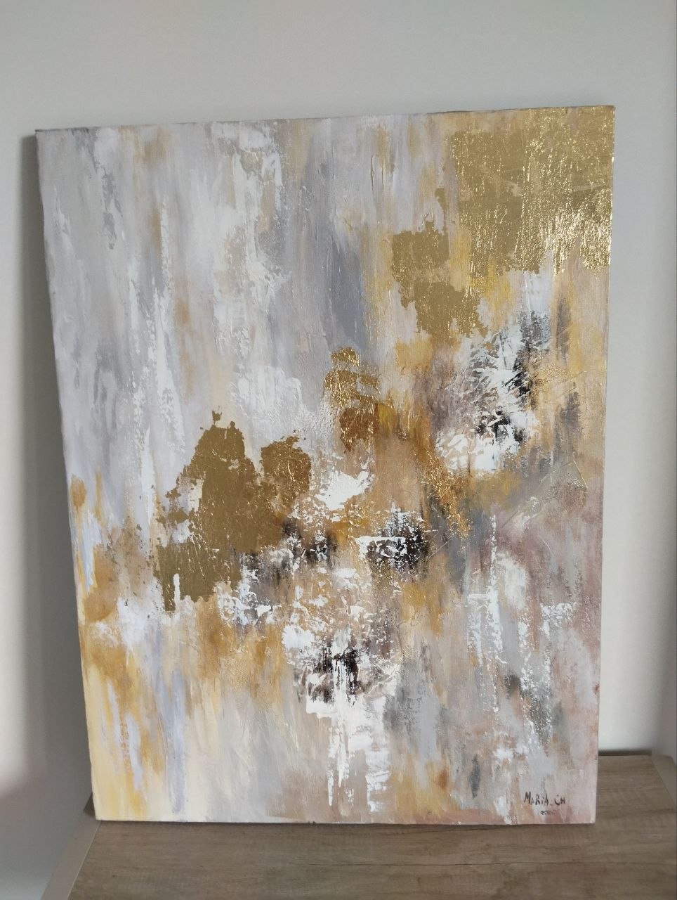 Картина текстурная паста, акрил, поталь 60x80 см