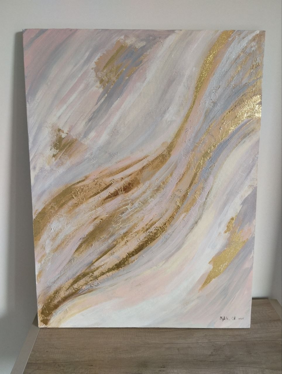 Картина текстурная паста, акрил, поталь 60x80 см