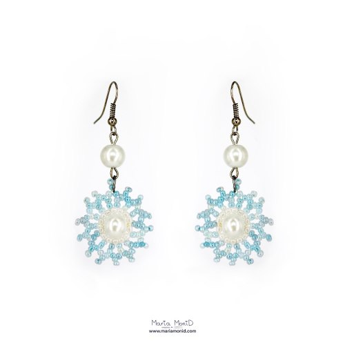 Серьги "Узоры с жемчужиной"