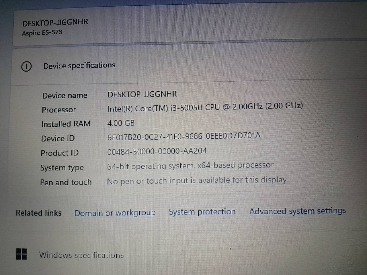 Ноутбук Acer Aspire E5-573