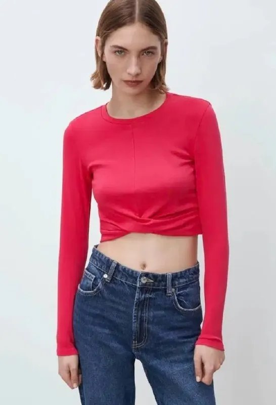 Лонгслив Zara укороченный