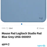 Коврик для мыши Logitech Studio Series Blue Grey (photo 2)