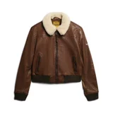 SUPERDRY кожаная утепленная куртка бомбер унисекс (photo 2)