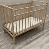 Детская кроватка Labebe 120х60 из натурального дерева с ортопедическим матрасом Plitex (photo 1)