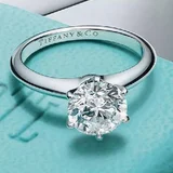 Платиновое помолвочное кольцо Tiffany с сертификатом (photo 1)