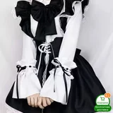 Состоит из двух частей - платье белое и черный фартук (photo 2)