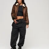 SUPERDRY кожаная утепленная куртка бомбер унисекс (photo 4)