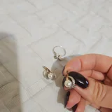 Серьги и кольцо, позолоченное серебро с жемчугом (photo 2)