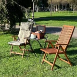 **Продаю** 2 складных деревянных кресла в комплекте с мягкими сидушками на весь стул. Раскладываются по типу шезлонга. Удобные, хорошего качества, натуральное дерево. Куплены в Юске за (photo 1)