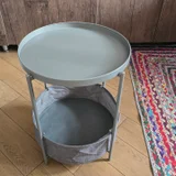 Круглый журнальный столик с тканевой корзиной (photo 2)