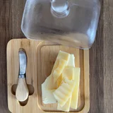 Масленка деревянная со стеклянной крышкой и ножом (photo 3)