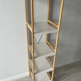 Стеллаж, Jysk Shelving unit BROBY 5s slim bamboo/white (photo 2)