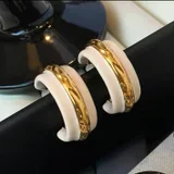 Серьги латунь с эмалевым и золотым покрытием (photo 1)