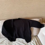 Черный вязаный кардиган (photo 1)