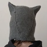 Вязаная шапка ручной работы Волк (photo 1)