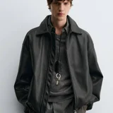 Мужской бомбер Zara из экокожи (photo 2)