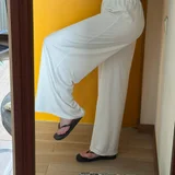 🤍 Белые брюки палаццо на резинке (photo 3)