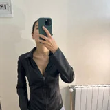 Двусторонняя жакет-рубашка кожа и замша (photo 1)