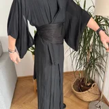 Черное кимоно-накидка макси (photo 6)