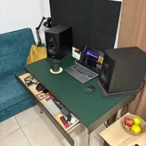 Стол DIY 100 * 55 крашеная фанера с выдвижным ящиком, ноги метал (откручиваются). (photo 1)