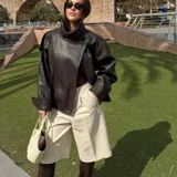 Кожаная куртка Zara оверсайз (photo 3)