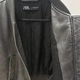 Кожаный бомбер Zara винтажный эффект S (photo 3)