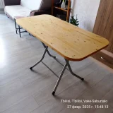 стол. Столешница из массива сосны 120 Х 60 Х 3 см. Яхтенный лак. Высота 77 см. Складной. Состояние нового. (photo 3)