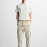 Zara - Молодежные брюки карго с эластичным поясом м карманами. Размер L. (photo 1)
