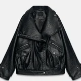 Новая эффектная куртка Zara экокожа XS. Заказывала с Греции. На меня всё равно велика. Отлично на рост выше 165см. (photo 3)