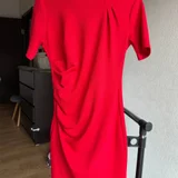 **🌹 Красное платье с драпировкой** (photo 1)