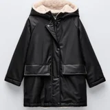 Прорезиненный дождевик с искусственной овчиной Zara (photo 1)