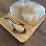 Масленка деревянная со стеклянной крышкой и ножом (photo 2)