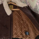 SUPERDRY кожаная утепленная куртка бомбер унисекс (photo 6)