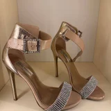 Синие с цветами винтажные туфли Stuart Weitzman, размер 39 (photo 5)