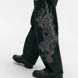 Джинсы Ed Hardy x Urban Outfitters с вышивкой дракона (photo 2)