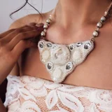 Колье White Rose ручной работы (photo 2)