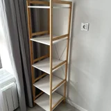 Стеллаж, Jysk Shelving unit BROBY 5s slim bamboo/white (photo 1)