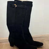 Винтажные замшевые сапоги Salvatore Ferragamo Boutique (photo 1)