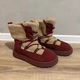 **Зимние теплые ботинки бордового цвета (photo 1)