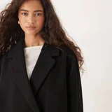 ASOS DESIGN черное пальто (photo 3)