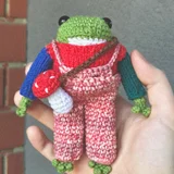Вязаная игрушка Лягушка — teddy, mitten, wool (photo 1)