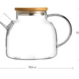 Стеклянный заварочный чайник с бамбуковой крышкой 900 мл — water jug (photo 1)