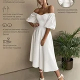 Платье белое и босоножки белые — lab coat (photo 2)