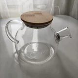 Стеклянный заварочный чайник с бамбуковой крышкой 900 мл — water jug, whiskey jug, coffeepot (photo 2)